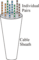 Cat 5 Cabling Pairs Exposed
