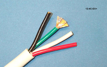 12-4C-EX+-WHT - EXTRAFLEX 12 AWG 4-Conductor Heavy-Duty Speaker Cable