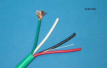 16-4C-KO+-LGN - KnockOut 16 AWG 4-Conductor Speaker Cable