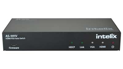 AS-1H1V - Intelix 2x1 HDMI & VGA / HDBaseT Auto Switcher
