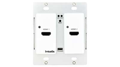 AS-2H-WP-W - Dual HDMI Auto-Switching Wallplate w/ HDBaseT Output