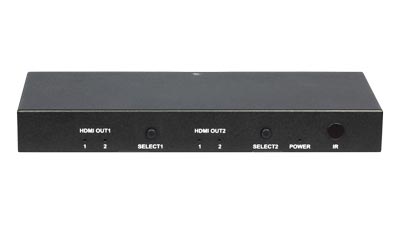 DL-S22 - 2x2 4K HDMI Matrix Switch with audio de-embedding and IR and pushbutton control