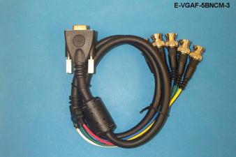E-VGAF-5BNCM-3 - Liberty Premium Molded VGA female to 5 BNC male cable