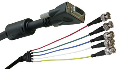 E-VGAF-5BNCM-15 - Liberty Premium Molded VGA female to 5 BNC male cable