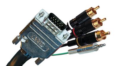 G-2V2A-C3-35 - VGA+CV+2 AUDIO PLENUM 35' BLK