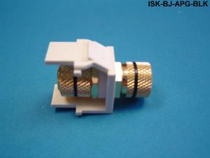 ISK-BJ-WHG-RED - Keystone compatible  Speaker Banana inserts black in almond