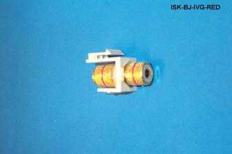 ISK-BJ-IVG-RED - Keystone compatible  Speaker Banana inserts black in almond