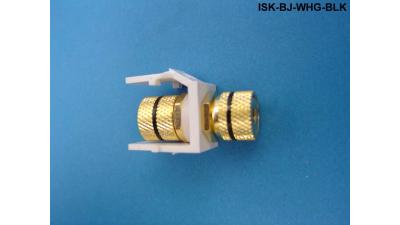 ISK-BJ-WHG-BLK - Keystone compatible  Speaker Banana inserts black in almond