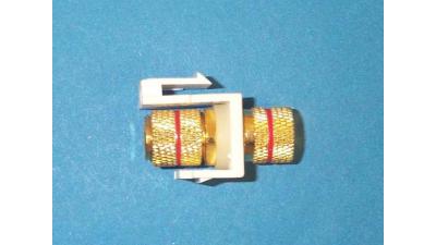 ISK-BJ-WHG-RED - Keystone compatible  Speaker Banana inserts black in almond