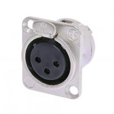NC3FD-L-1 - Neutrik 3 pole female XLR receptacle solder style with a Nickel housing and silver contacts