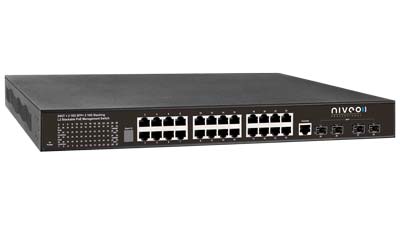 NGSME24G4S - 24-port Full Layer 2+Management, plus 2 10G SFP+ Gigabit PoE+(500W) Stackable Switch