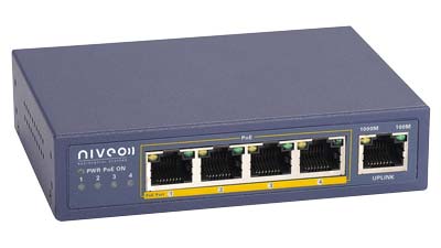 NRS5GP - Niveo 4 port + Uplink PoE+ Gigabit Network Switch
