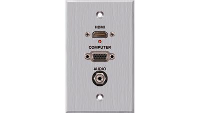 PC-G1796-E-P-B - Panelcrafters precision manufactured HDMI Pigtail, VGA, and 3.5mm TRS female pass through