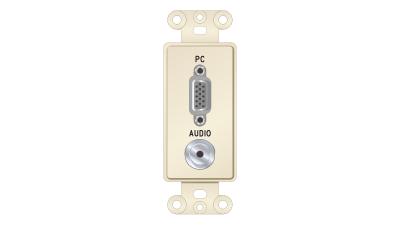 PCD-5100-P-B - Decorator format VGA and 3.5mm Stereo pass through plate insert