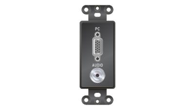 PCD-5100-P-B - Decorator format VGA and 3.5mm Stereo pass through plate insert
