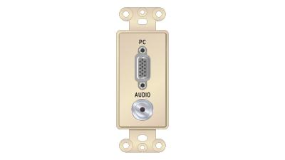 PCD-5100-P-I - Decorator format VGA and 3.5mm Stereo pass through plate insert