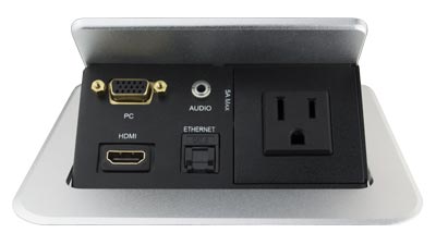 TSPB-2V1AD-A - Square Table Box with HDMI, VGA, Audio, LAN and Power