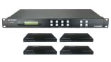 INT-44HDX-KIT - 4x4 HDMI / HDBaseT Matrix Switcher kitted with 4 HDBaseT Receivers