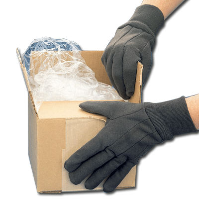 10837 - Direct Safety Jersey Gloves: Brown, Standard Weight, Women's Knit Wrists, Dozen Pair