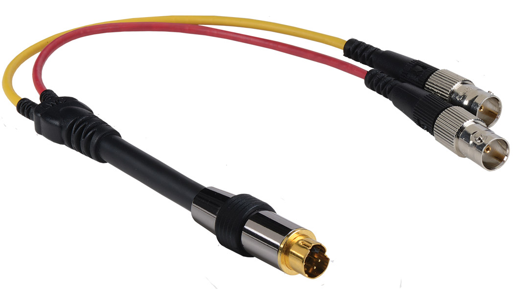 E-SVM-2BNCF-3 - Liberty Premium Molded S-Video Mini-Din to Y/C BNC female cable 6 inches