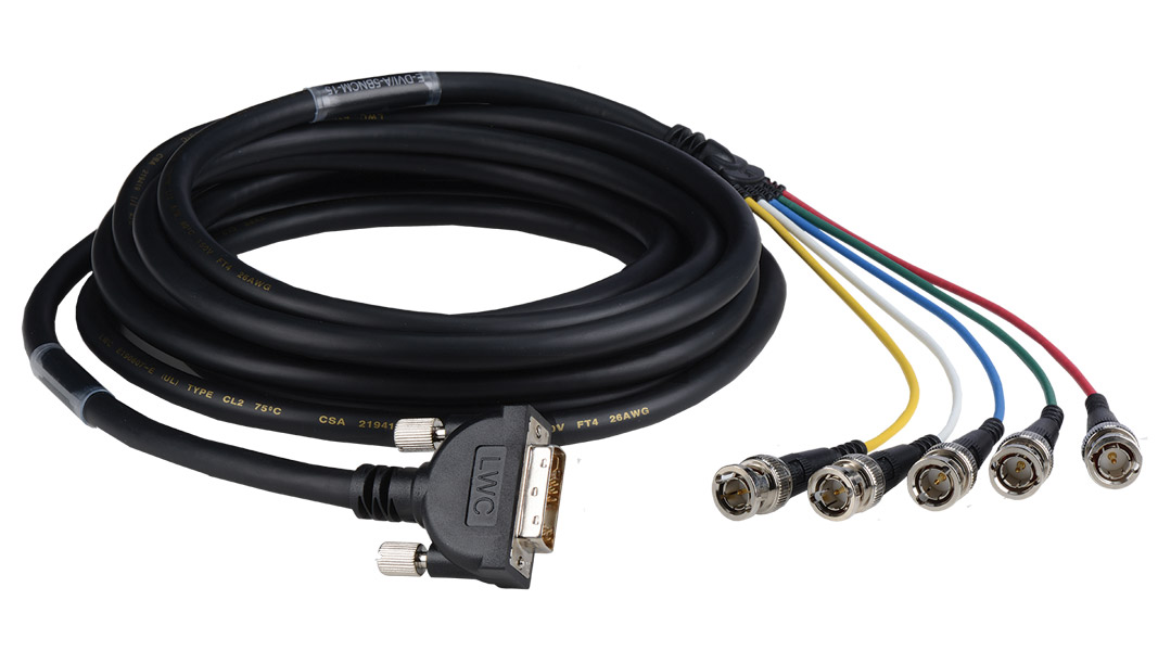 E-DVI/A-5BNCM-15 - Liberty Premium Molded DVI Analog to 5 BNC male cable