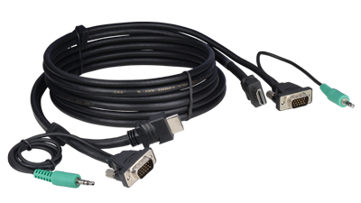 E-HDVAM-M-10 - Tabletop HDMI, VGA and Audio hybrid cables