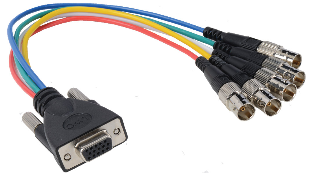 E-VGAF-5BNCF-1 - Liberty Premium Molded VGA female to 5 BNC female cable