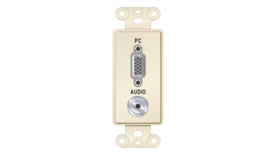 PCD-5100 - Decorator format VGA and 3.5mm Stereo pass through plate insert