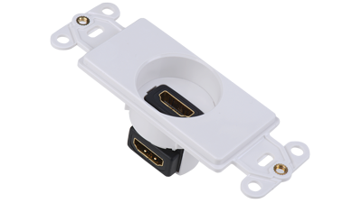 WJ-DECHD1-WH - Keystone Decorator Style rotating HDMI faceplate insert