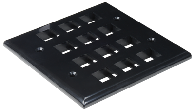 WP-N12-WH - Keystone double gang 12-port smooth faceplate