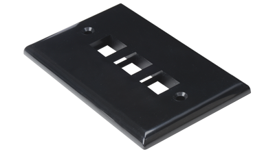 WP-N3-IV - Keystone single gang 3-port smooth faceplate