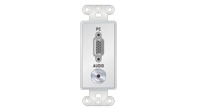 PCD-5100-P-W - Decorator format VGA and 3.5mm Stereo pass through plate insert